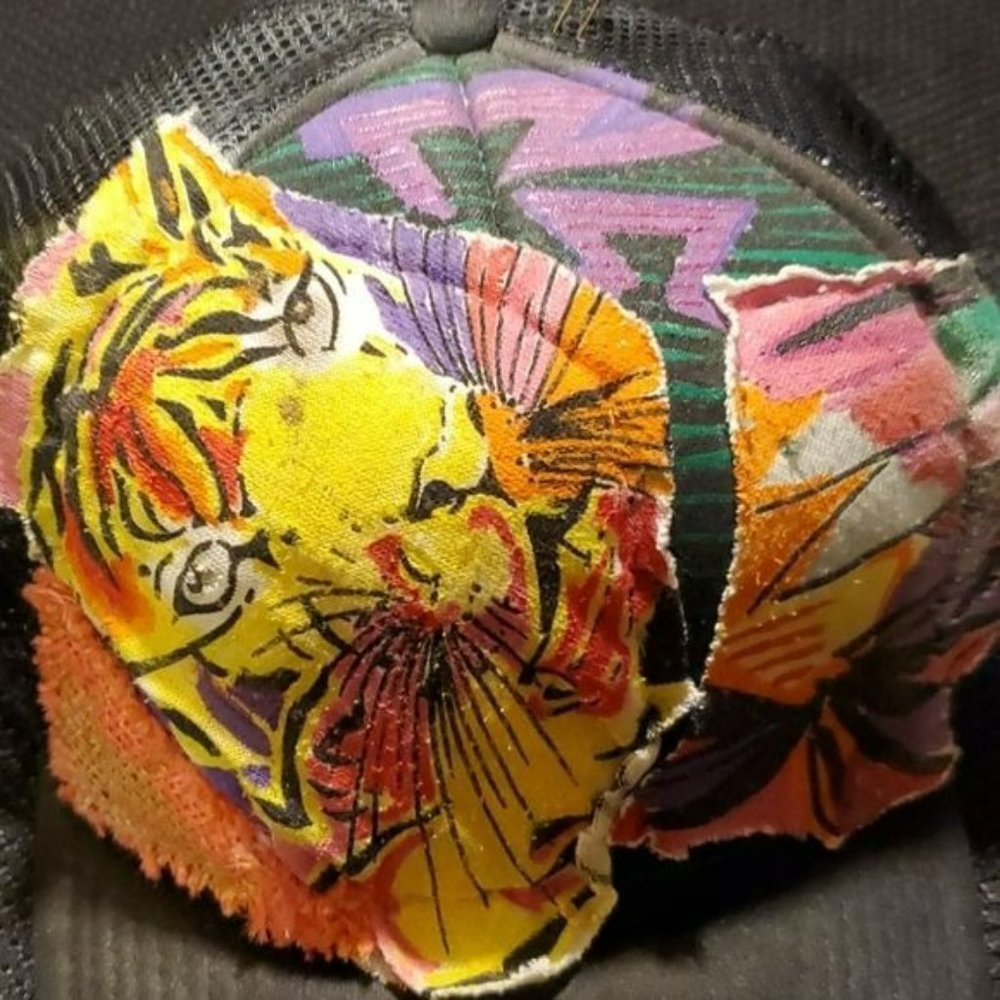 Truck Hat, Custom Tiger Patchwork - image 7